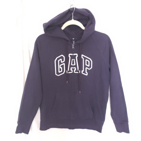 Gap Navy Blue Long Sleeve Hoodie Zip Up Sweater With Pockets Size M - Picture 1 of 13